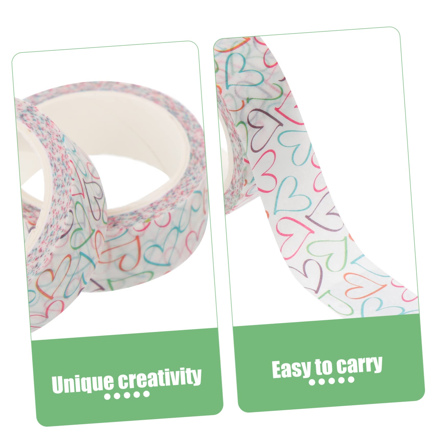 VILLCASE 30rotoli Nastro Adesivo Decorativo Cuori Di Washi Tape Per Scrapbooking e Fai Te Facile Da Strappare Senza Residui Per Progetti Creativi e Decorazioni Di Diari