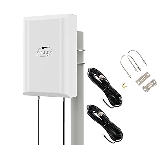KASER Antenna 5G 4G LTE Pannello Esterno Mimo 698-2700 | 3300-3800 MHz Guadagno fino 12 dBi compatibile per Router 5G 4G Connettore N-SMA con TS9 e 2 Cavi a Bassa Perdita da 10M - Modello V3 - Amazon product rated Grade A