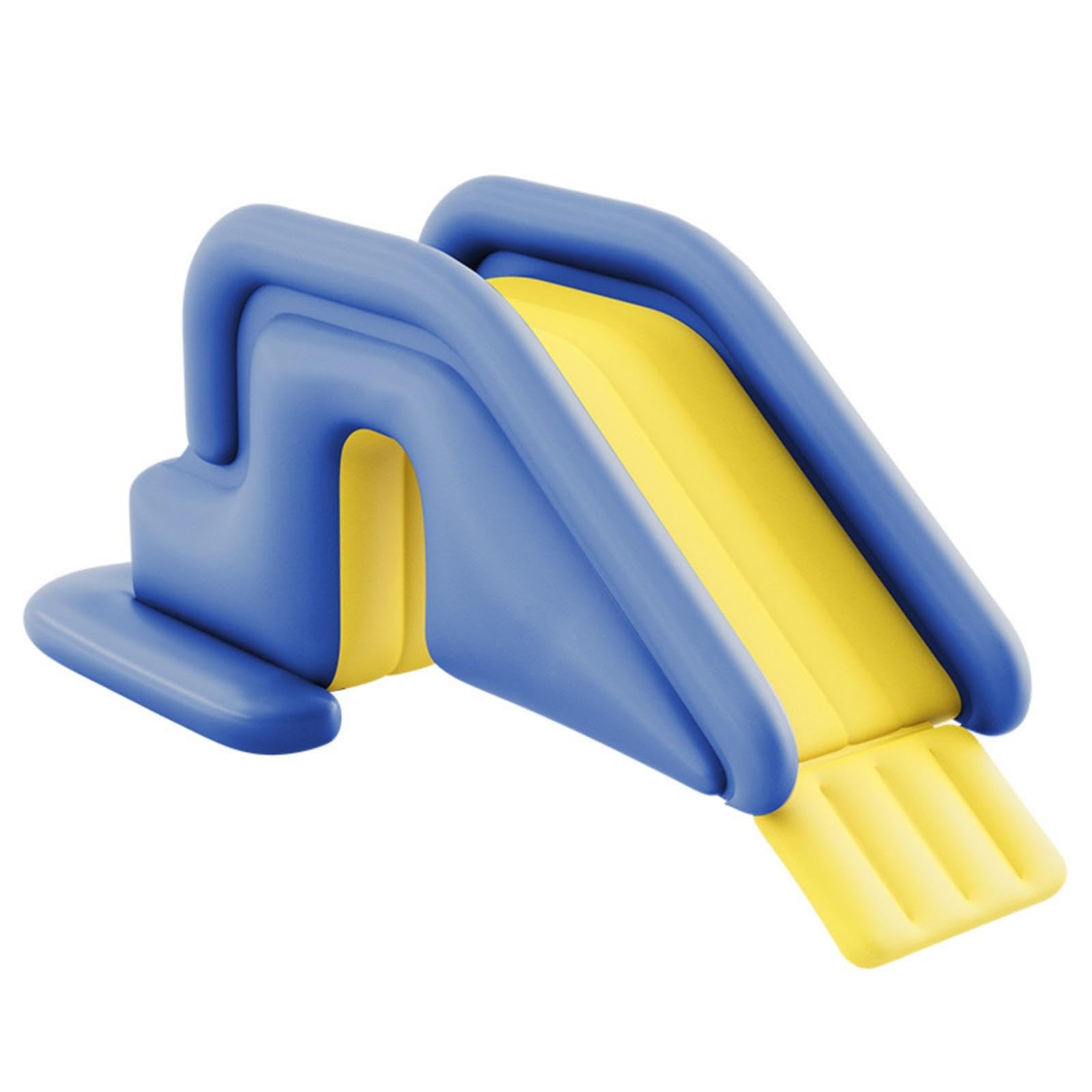Inflatable Water Slide Anti-Rollover Inflatable Slide with Side Rails Stable for Children, Young Children, Swimming Pool, Backyard, Garden Azure Blue-Warm YLW-image-49