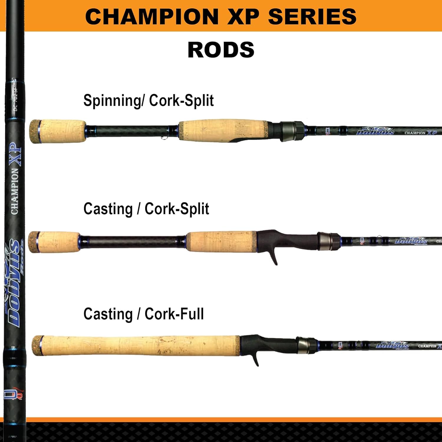 Dobyns Rods Champion Series 795SB MT Champion Series Medium Heavy Fast Action Swimbait Rod, Black/Blue 7'9