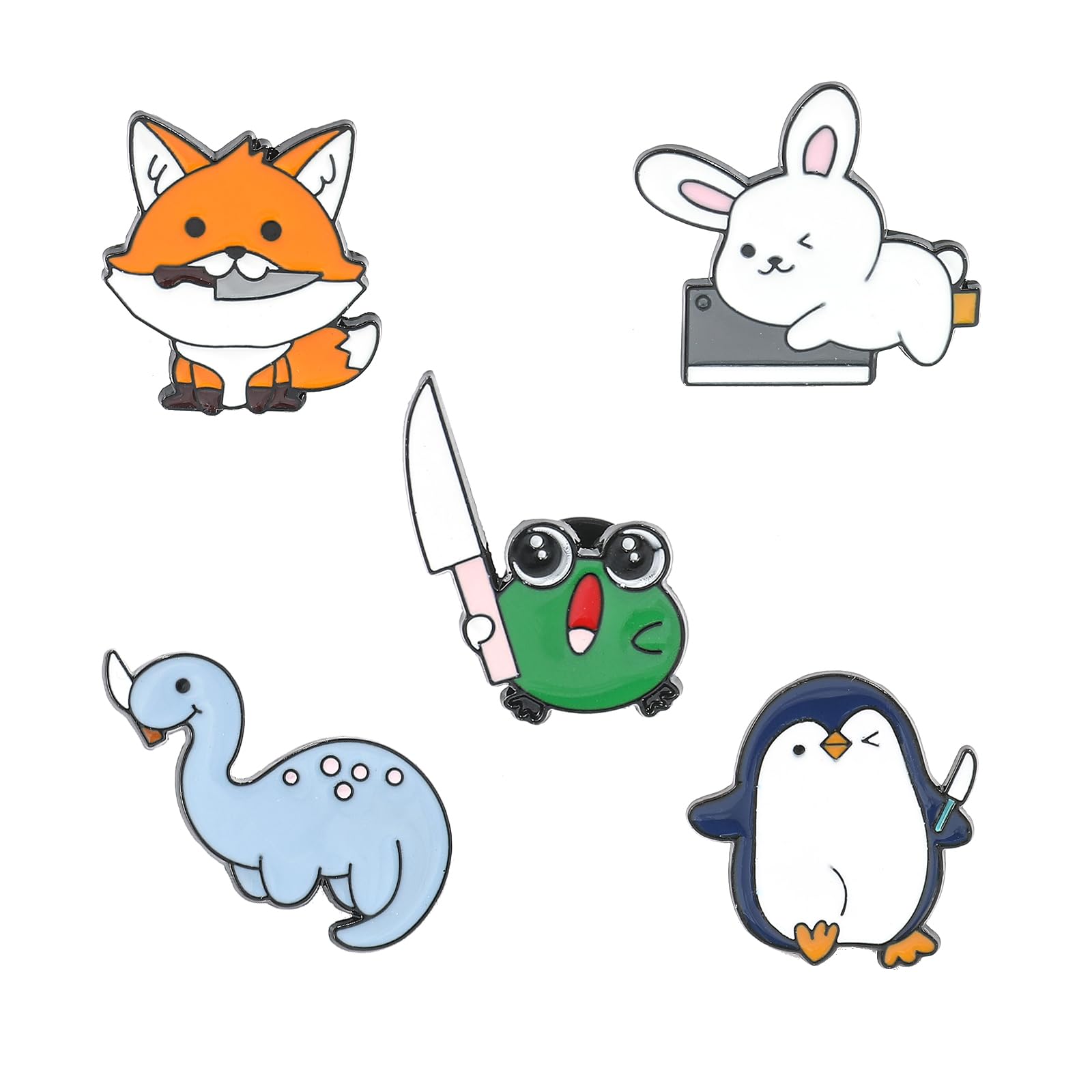 feimeng jewelryLovely Animals Enamel Pins Set, Cute Lapel Badges Brooches, Cartoon Pins Set for Backpack Clothes Hats Funny Pins and Button Jewelry Accessories