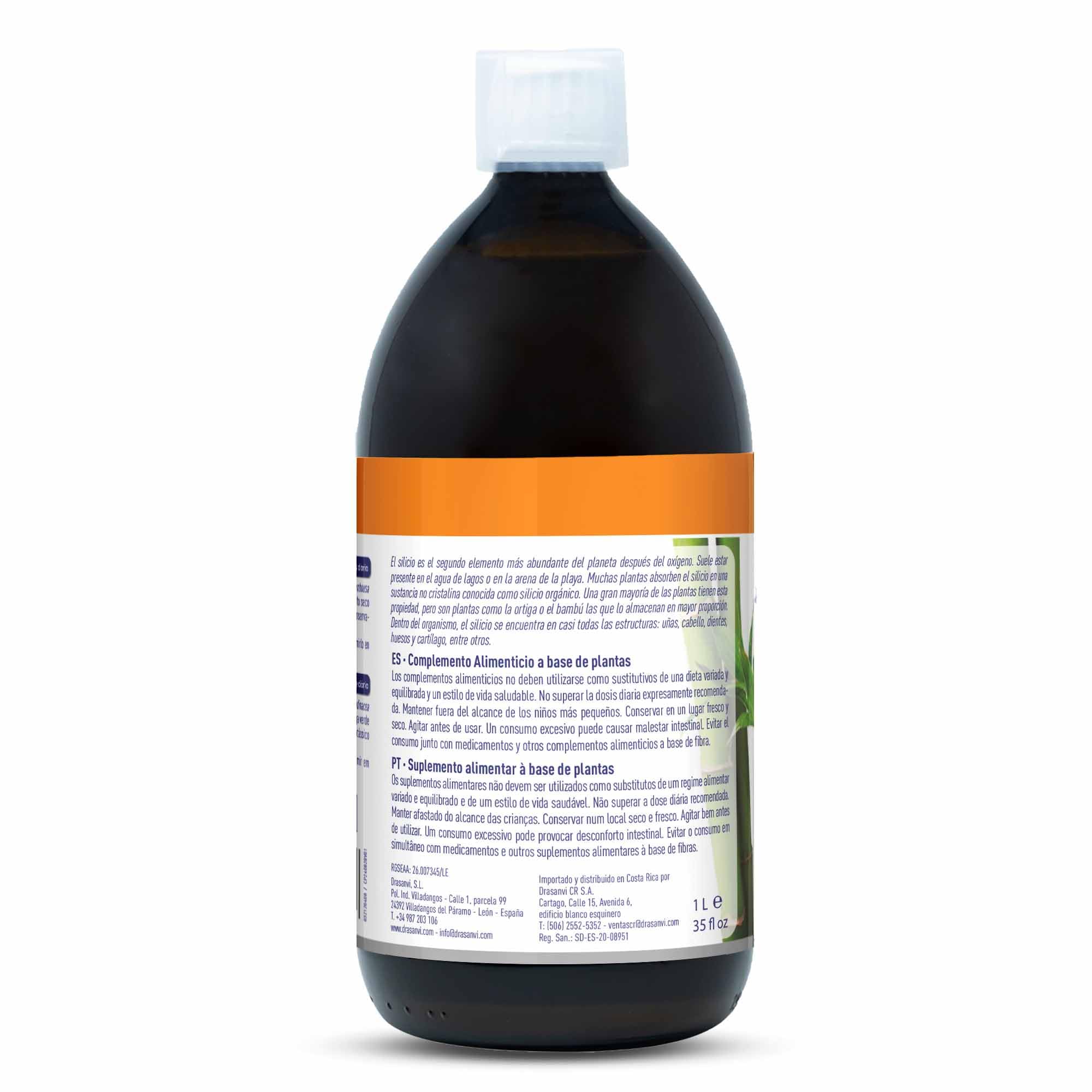 DRASANVI Silicio Orgánico Precursor del Colágeno | Mineral Esencial para la Estructura Celular | Huesos y Articulaciones |Ortiga Verde y Bambú| Fácil Asimilación,6100 mg por Dosis,1000 ml = 33 Días