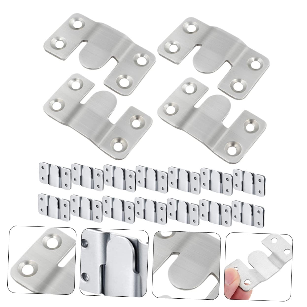 Paia Ganci Appendi Quadri per Sospendere Specchi Set 16 in Acciaio Inossidabile Argento , Resistente e Facile da Installare Design Semplice e Classico