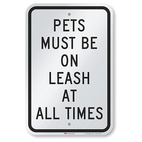 SmartSign - K-5242-EG-12x18 "Pets Must Be On Leash At All