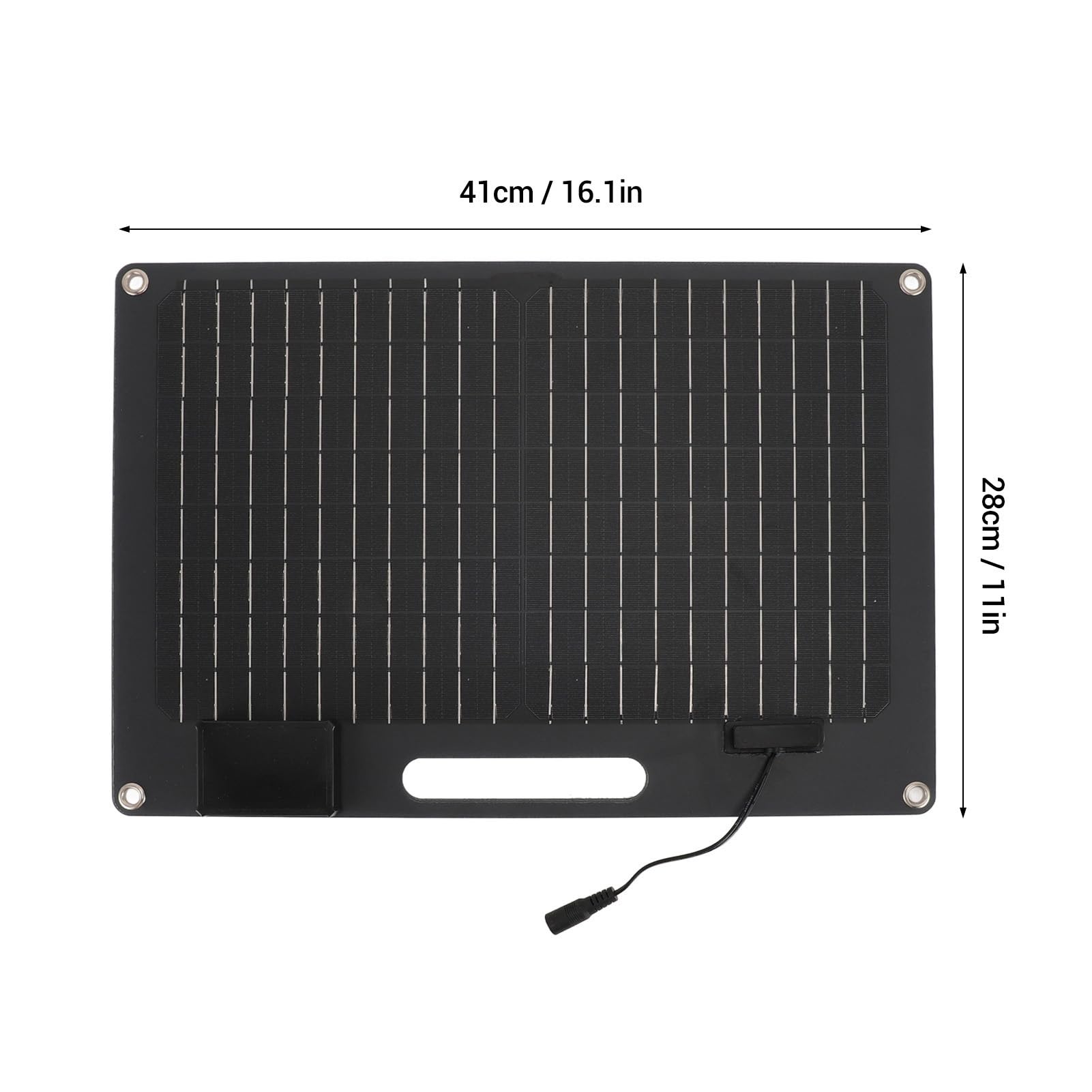 Generic Panneau Solaire Portable 100 W en Silicium Monocristallin Chargeur Haute efficacité Double Sorties USB 12 V 24 V Charge Rapide pour Camping en Plein Air, Camping-Car, Voyage en