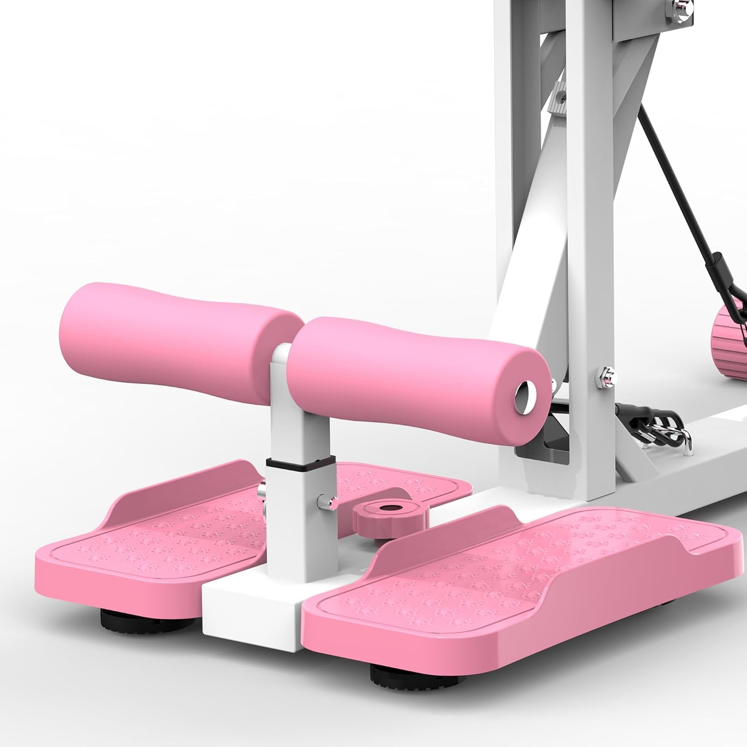 Macchina per Squat Profondi da Usare A Casa, per Donne, Allenatore di Glutei E Gambe con Bande Elastiche, Attrezzo per Allenamento del Core per Addominali E Parte Inferiore del Corpo. Pink