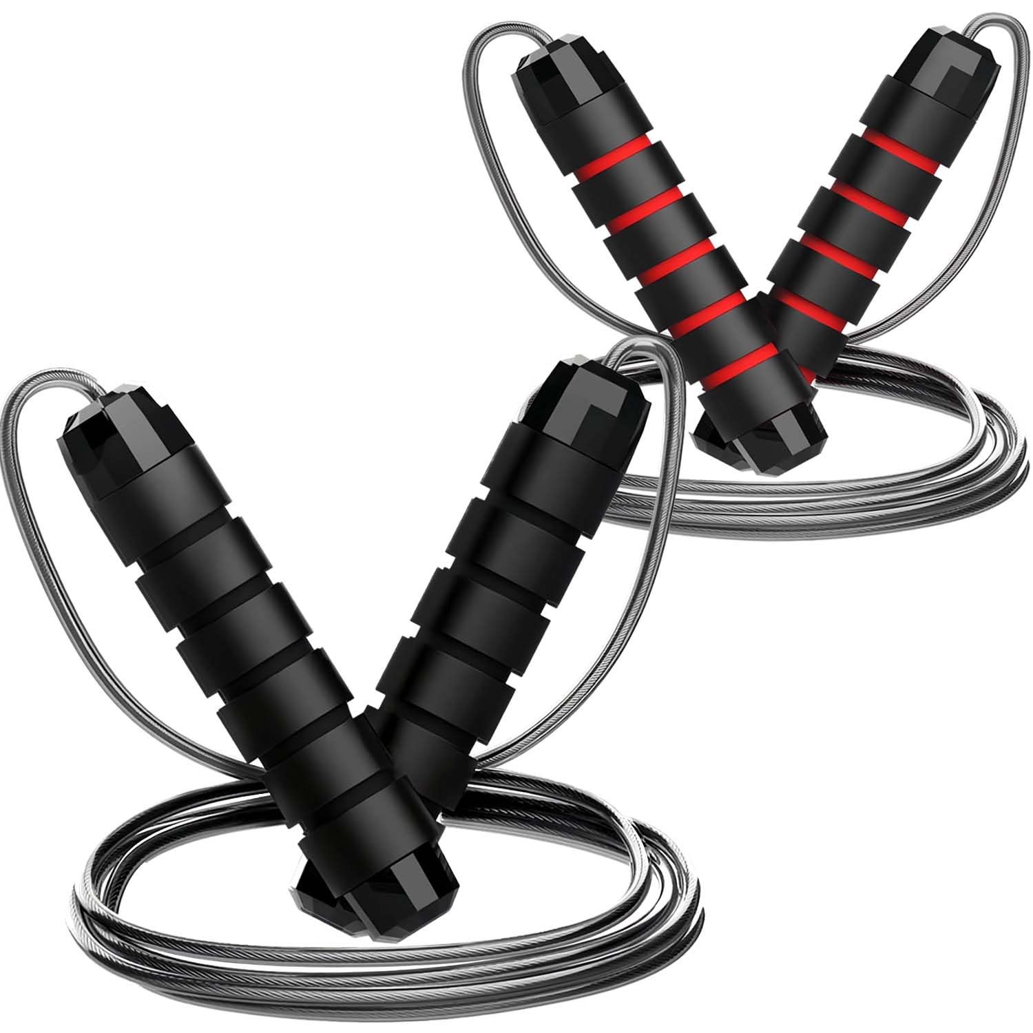 2 Pack Workout Jumping Rope,Adjustable Skipping Rope,Weighted Jump Rope for Men,Jumprope for Fitness Women,Cuerda Para Saltar Ejercicio,Speed Rope,Kids Jump Ropes for 8-12,Adults Boxing Jump Rooe
