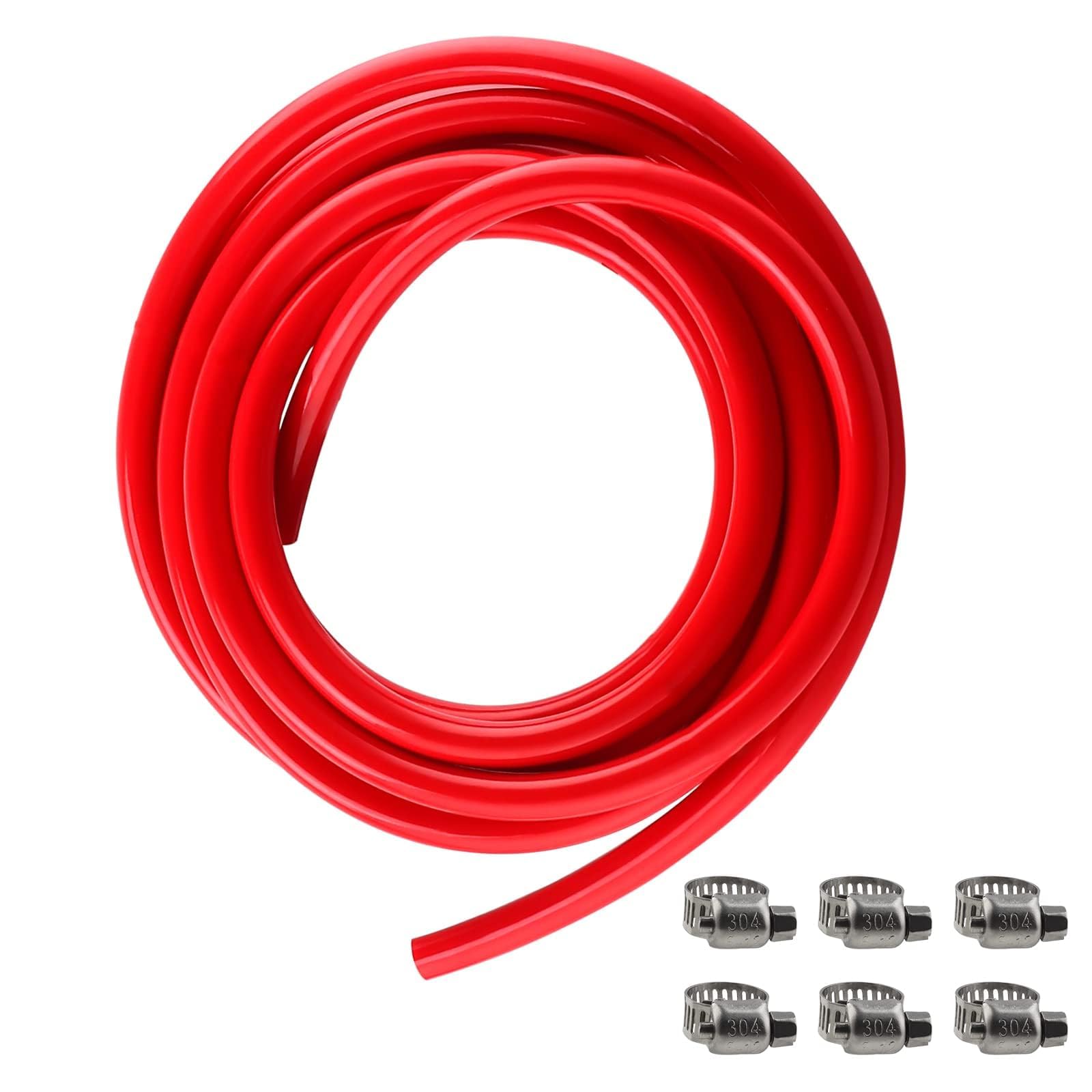 MRbrew 15 Feet CO2 Tubing, PVC CO2 Hose With Hose Clamps I.D. 5/16” Gas Line for Kegerator co2 Dispenser Beer System Draft Beer Home Brewing & Multiple Setups