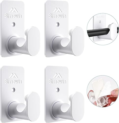 Soportes para barra de cortina sin taladrar sin taladrar Adhesivo 3M mejoradoGanchos para barra de cortina aptos para inquilinos sin clavos,