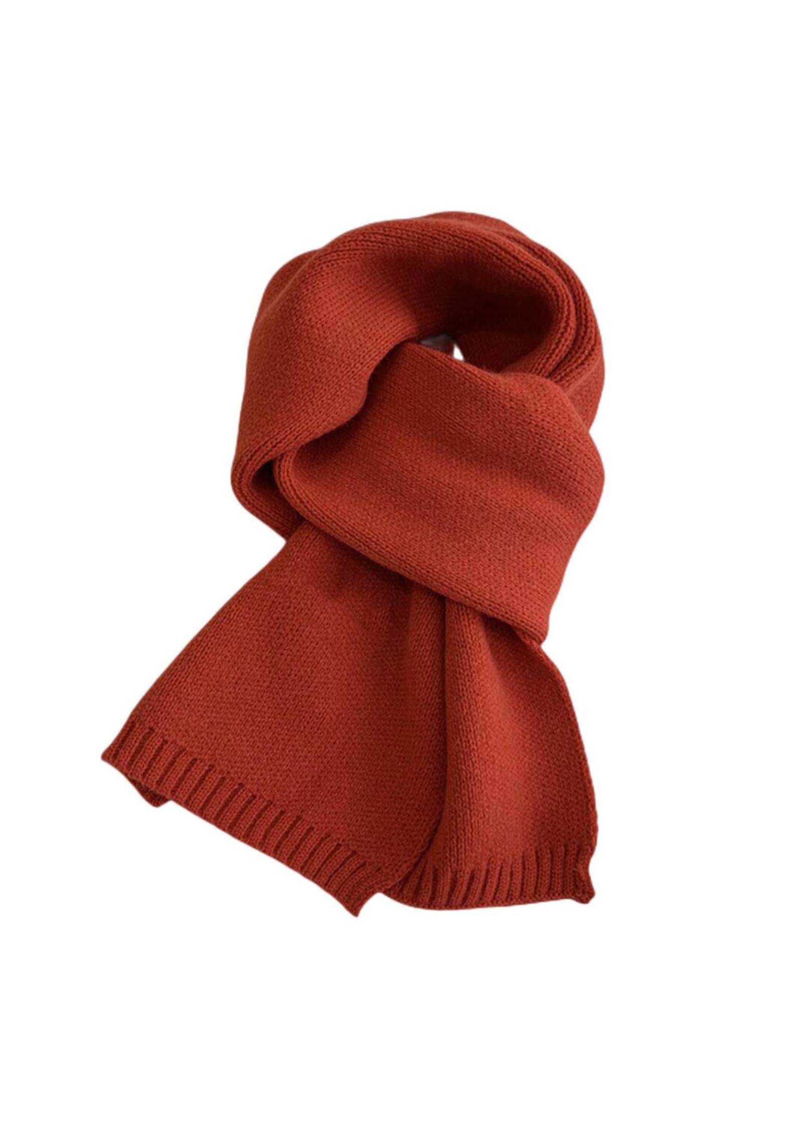 Bufandas De Punto Mujeres Autumn Invierno Color Sólido Bufanda Slim Tecklefief Suave Marrón Blanco Tibio Tibio Cuello De Lana Pashmina Chal