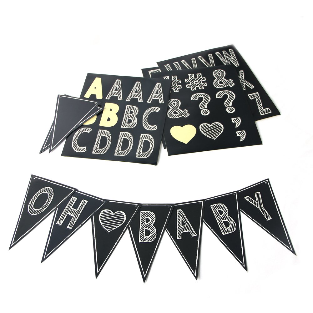 SUNBEAUTY Gold Glitter Girlande Glitzer Banner Mottoparty Dekoration