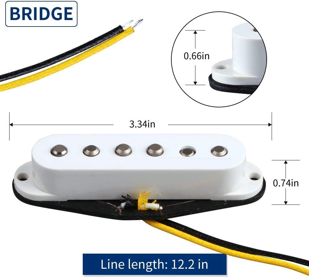 SC5 White Cover Alnico V Modern Sound Single Coil Pickups for ST Guitar