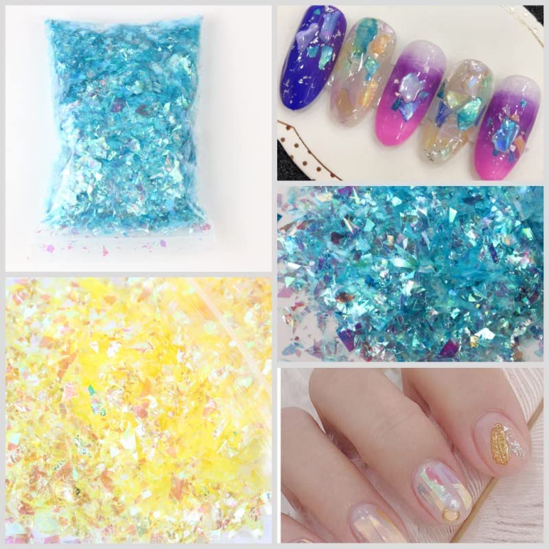 500g Conchiglia Mista Olografica Carta Chunky Nail Glitter Paillettes Fiocchi Scintillanti Fette Manicure Corpo Occhio Viso Glitter-Cina,azzurro,500g