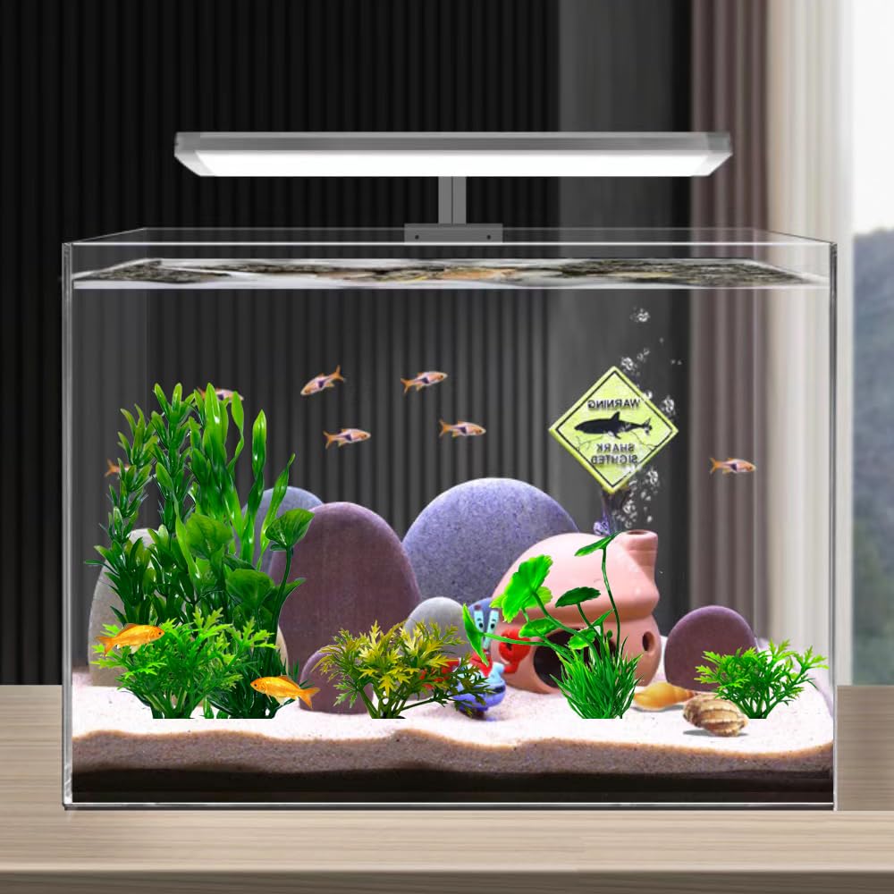 BEGONDIS 16 Stück Künstliche Aquarienpflanzen Aus Kunststoff – Grüne Wasserpflanzen Für Aquarium, Lebensecht, Pflegeleicht, Flexibel, Für Süß- & Meerwasser – Deko-Set