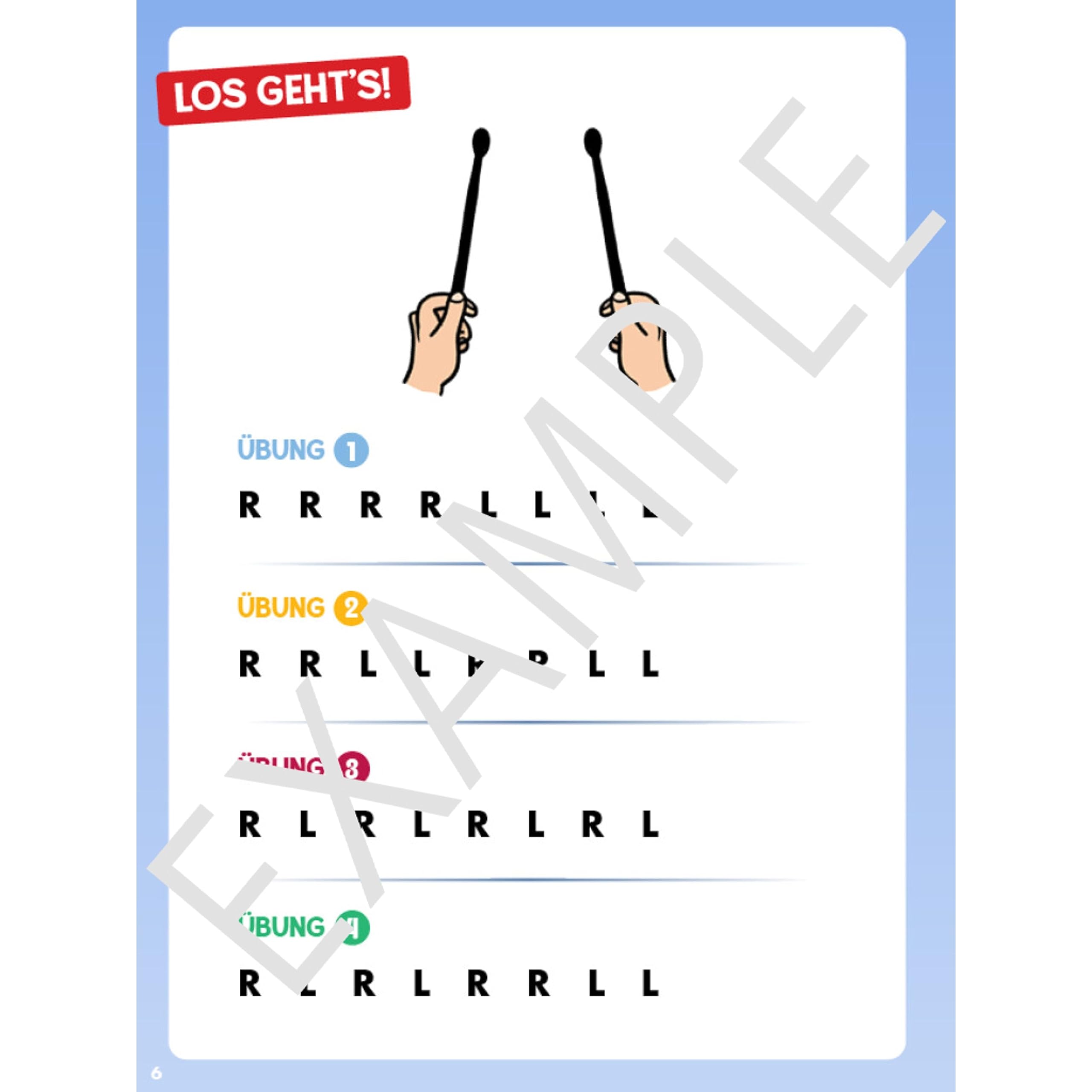 Drumbini: Einfach Schlagzeug lernen | Schlagzeug ohne Noten lernen mit visuellen Symbolen | Songbook mit Schritt-für-Schritt-Lehrbuch für Percussion zum Üben zu Hause und für den Unterricht