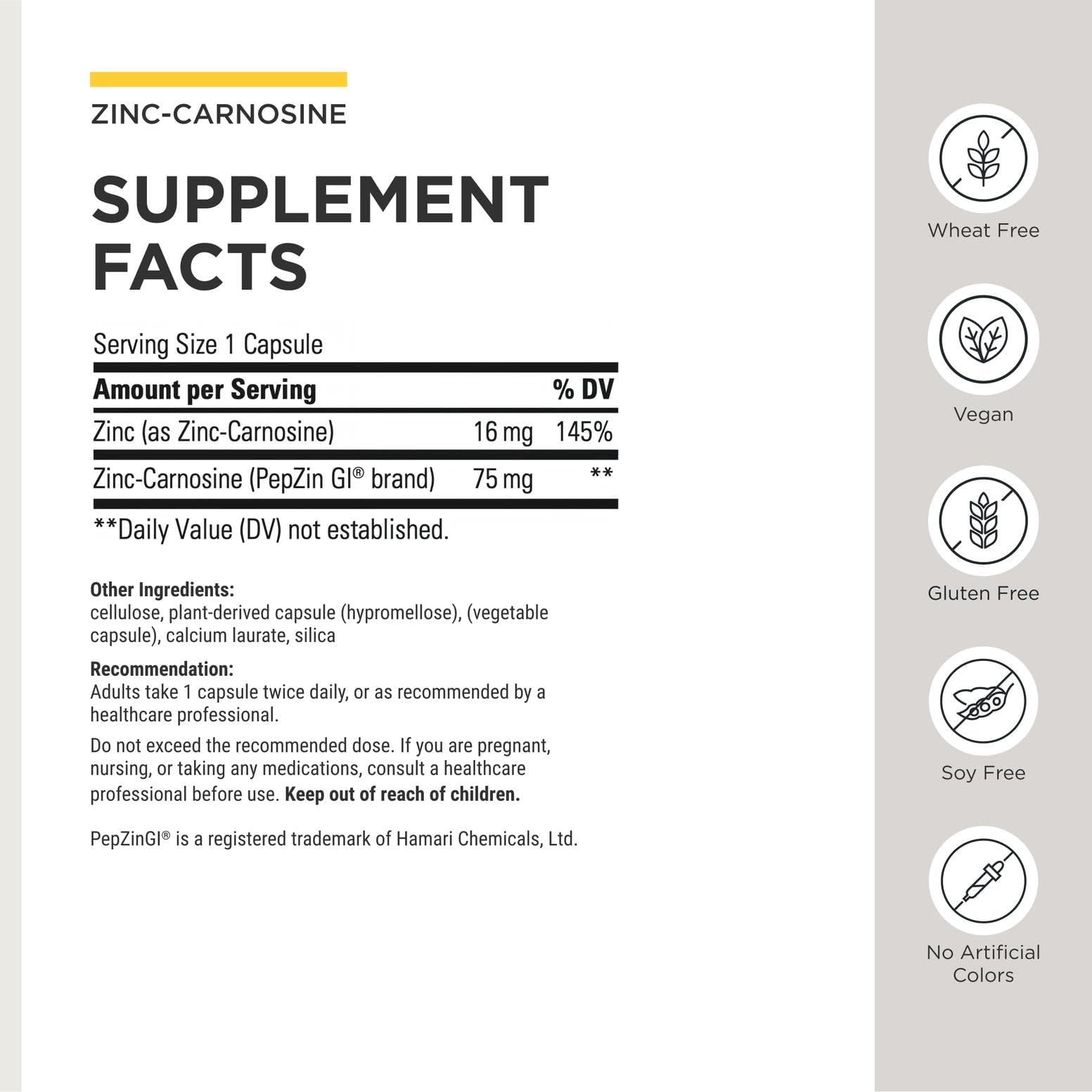 Integrative Therapeutics Zinc-Carnosine, 60 Capsules — Amazon image 3