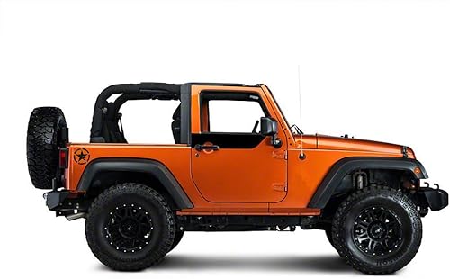 Miniatura 3 de u-Box Adhesivo para parachoques de automóvil, 2 unidades, color negro, 6.3 pulgadas, estrella del ejército para Jeep Wrangler YJ TJ JK JL Gladiator