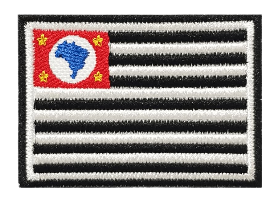 Patch Bordado Aplique Termocolante, Bandeira do Estado de São Paulo