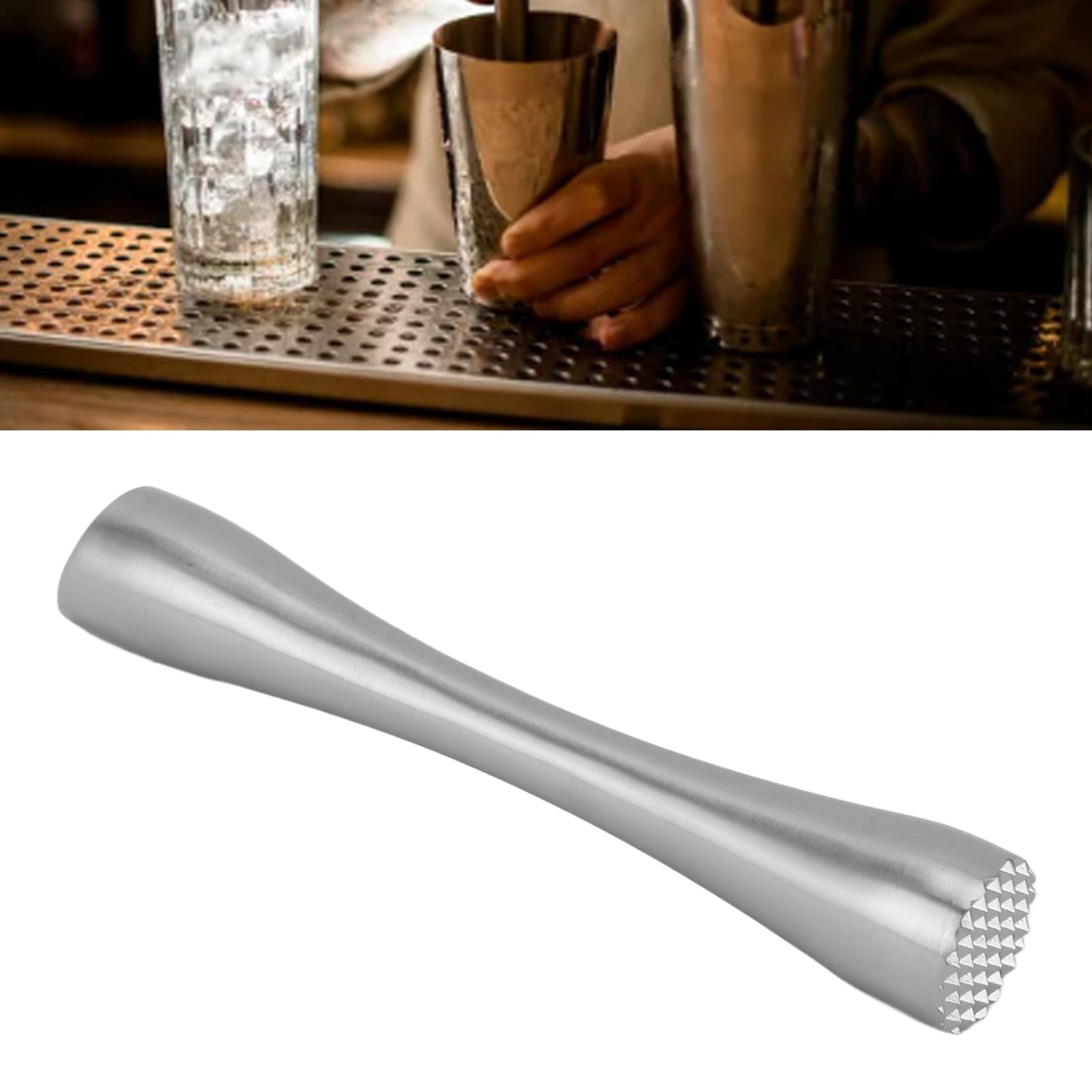 Schiaccia Ghiaccio Acciaio Inox Per Cocktail - Pestello Professionale Per Mojito E Bevande Alla Menta - Foto 6