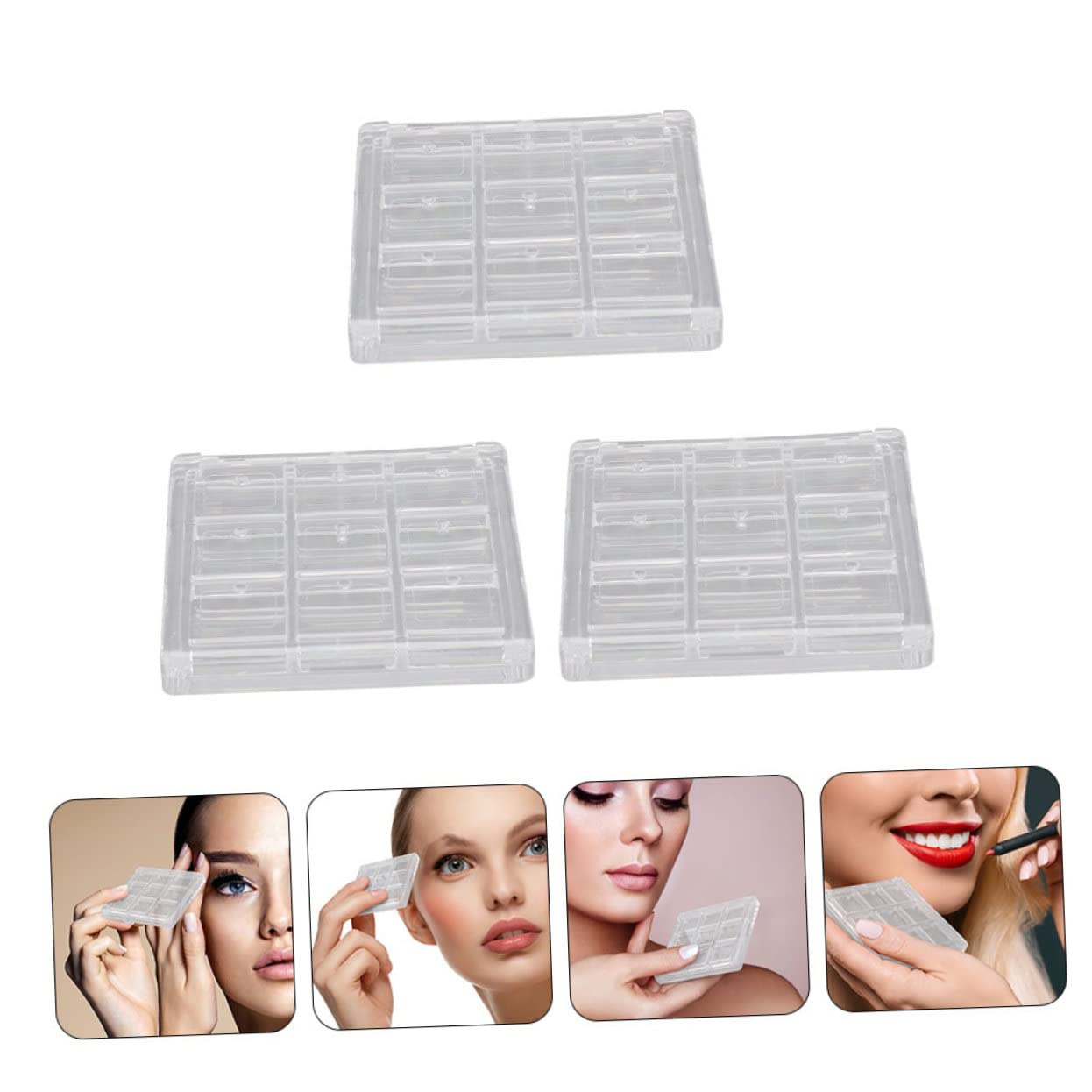 Didiseaon 9 Pz scatola di ombretti illuminante per il trucco vassoi da fard per le guance ombretto custodie per ombretti palette di ombretti vuota quadrato