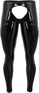 Kaerm Ouvert - Pantalones para hombre, color negro brillante Negro XXL