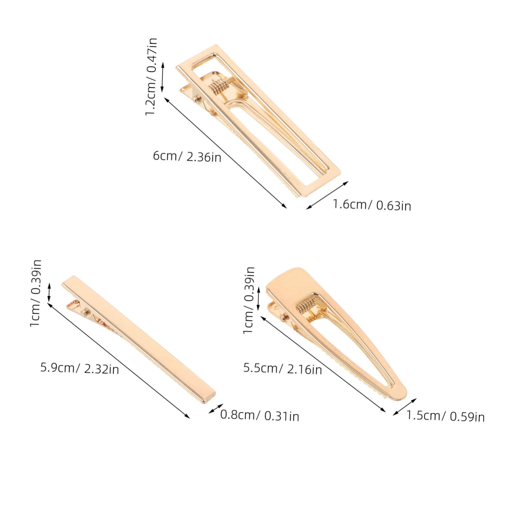 VICASKY 60 pezzi Fermagli Capelli Metallo Dorato Clip Coccodrillo Traforate per Bricolage Accessori Fai da Te Ragazze Stile Elegante Resistente e Leggero
