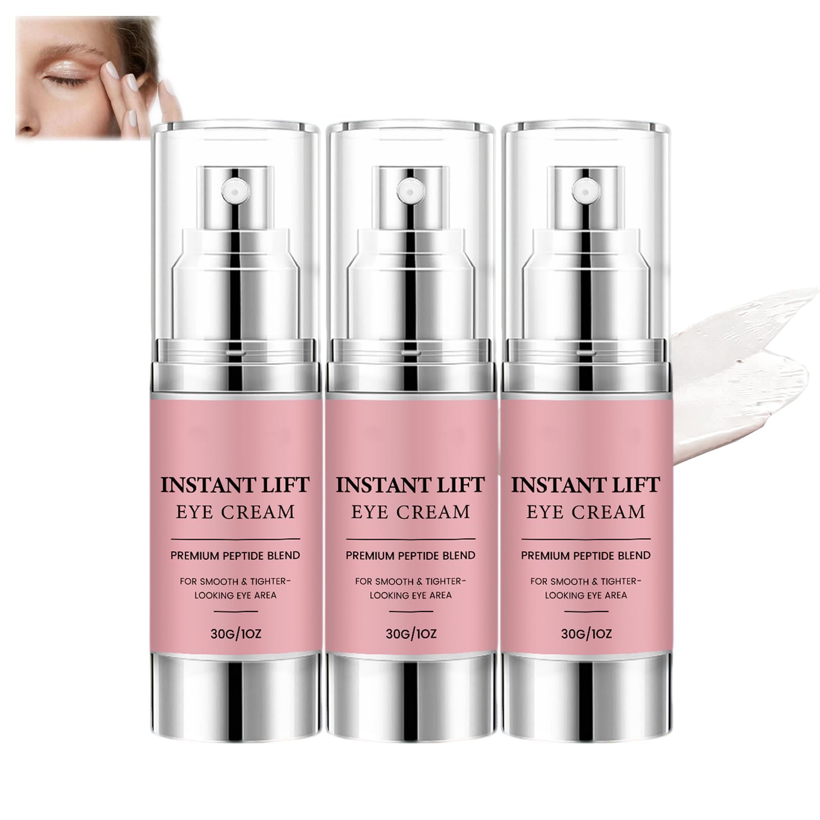 Crème contour des yeux effet liftant instantané, soin réparateur pour les poches et les cernes, hydratant et raffermissant, unifie le teint, traitement des poches sous les yeux pour femmes (3PCS)