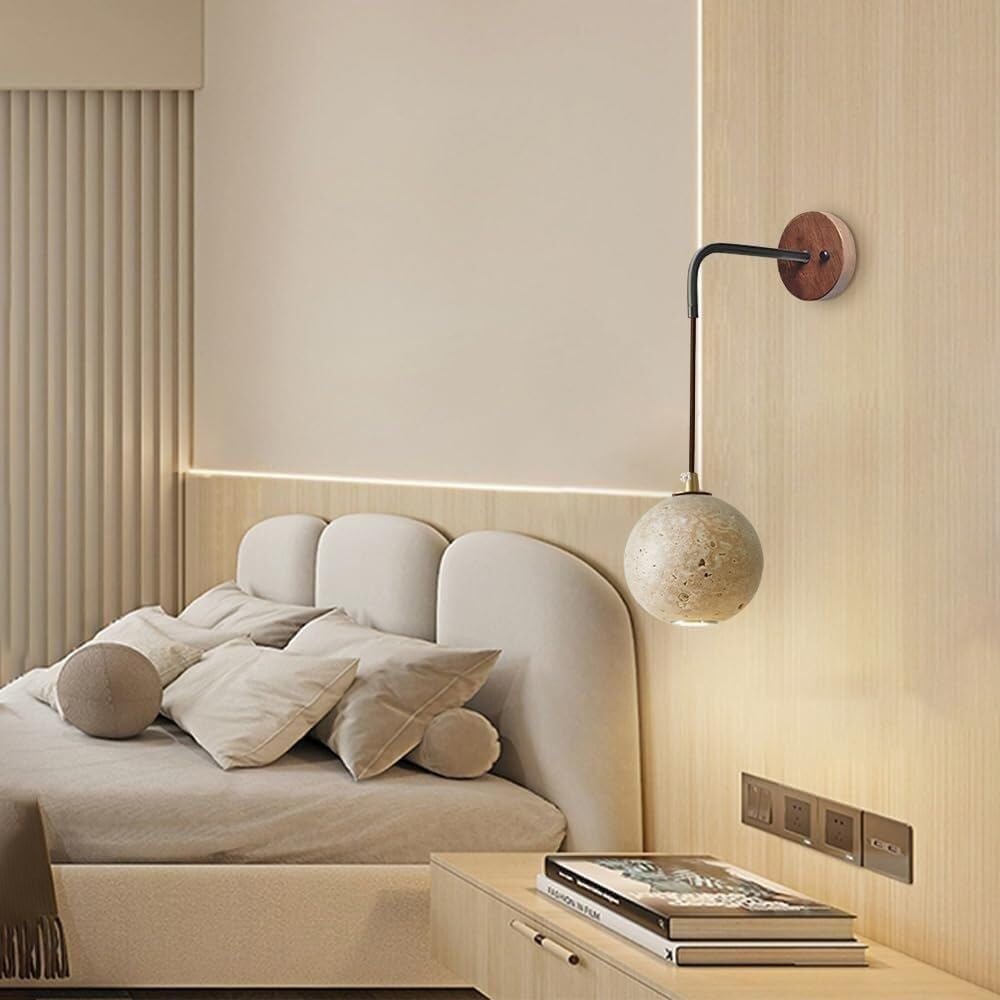 Moderne minimalistische Wandlampe, Kugel-Naturstein-Wandleuchte for Kücheninsel-Bauernhaus-Wohnzimmer