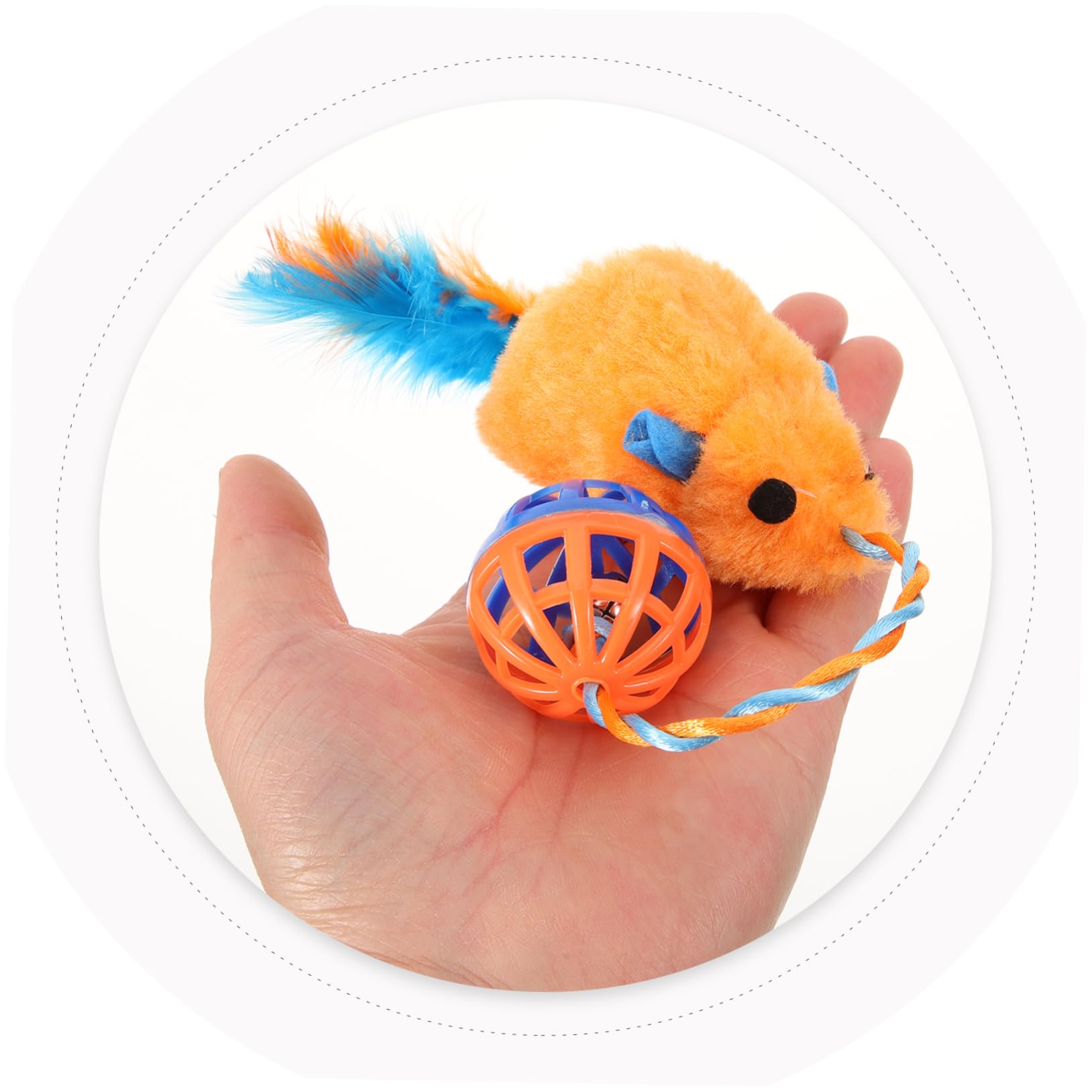 BESPORTBLE Jouet pour Chats Interactif en Peluche et Plastique avec Clochette, Jouet à Mâcher pour Chatons, Soulagement de L'ennui et Divertissement en Intérieur