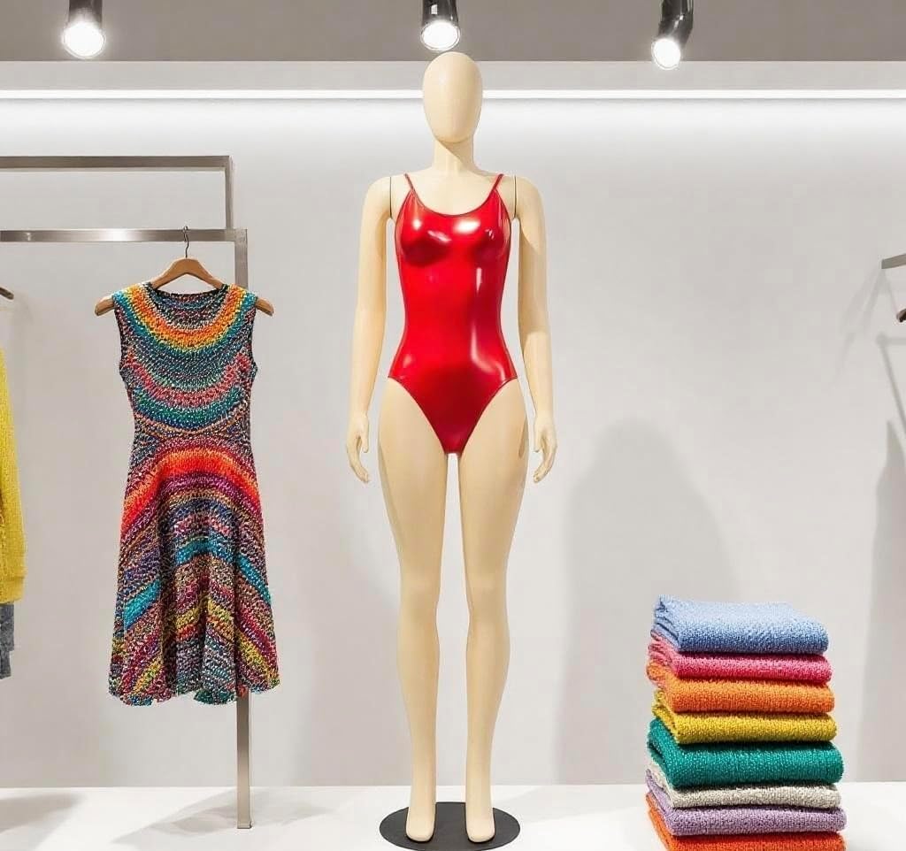 Full Body Female Mannequin(Narrow HIPS), Lifelike Human Body Model, Brazilian Style Display Mannequin - Removable Torso Stand - Metal Base for Sewing Fashion Showroom or Retail