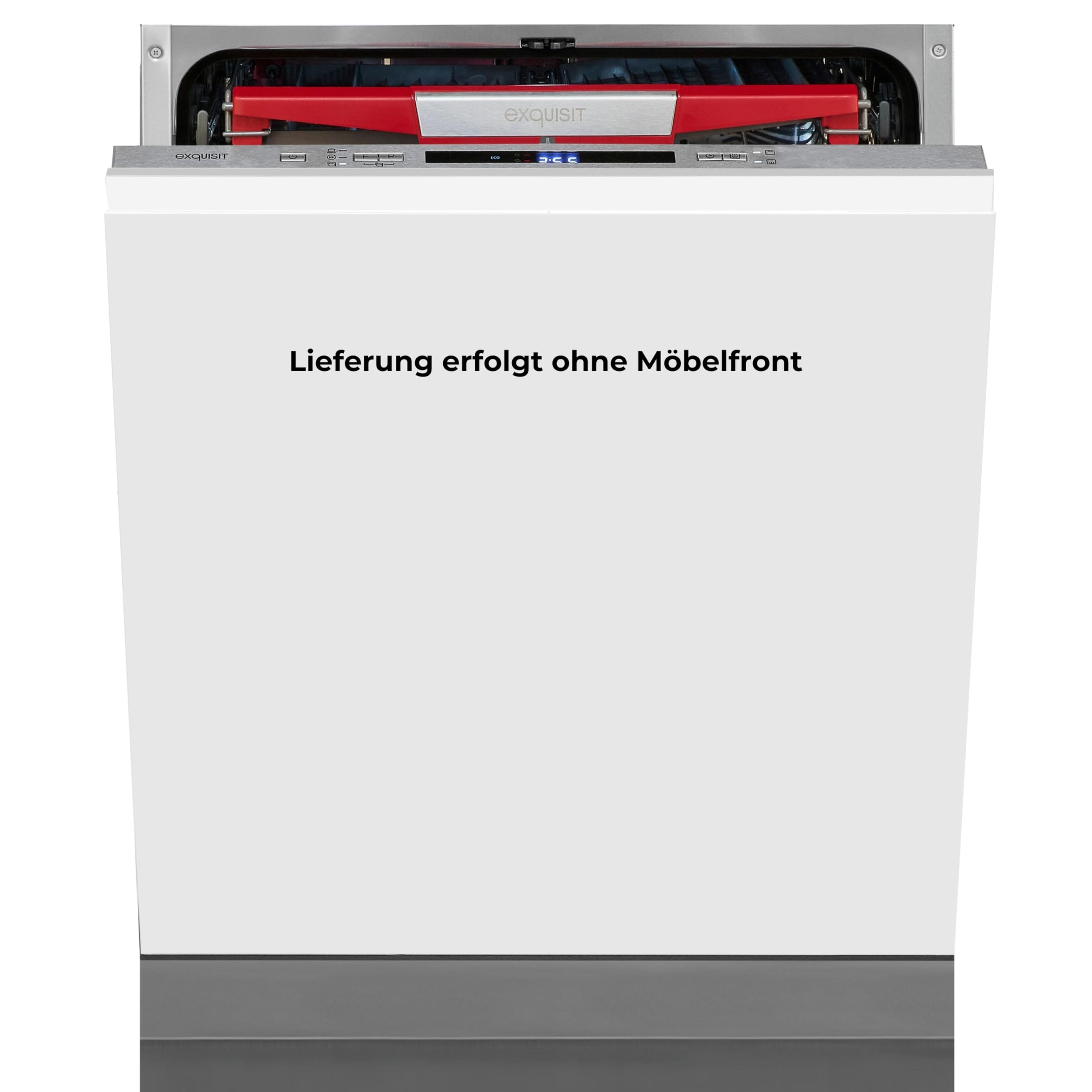 Exquisit Einbaugeschirrspüler 60cm Vollintegriert - 14 Maßgedecke & Inox | Besteckschublade, LED-Bodenlicht, Aquastop, 8 Spülprogramme, Automatischer Türöffner EGSP9614-E-031B, 24h Startzeitvorwahl