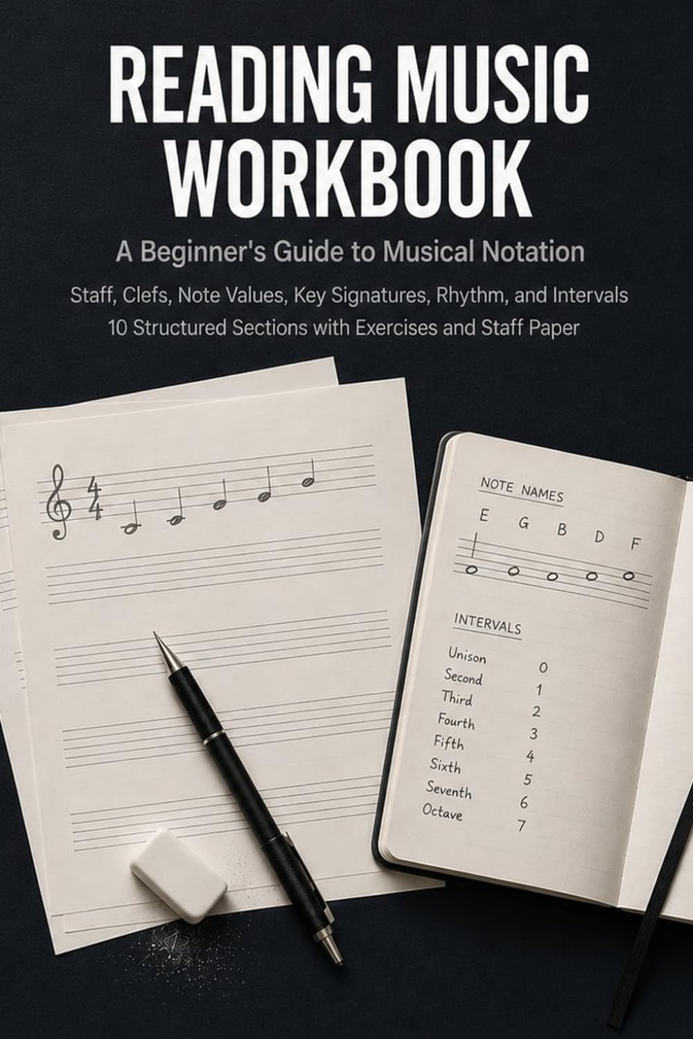 Reading Music Workbook: A Beginner's Guide to Musical Notation, Staff Reading, Rhythm, and Sight-Reading Practice