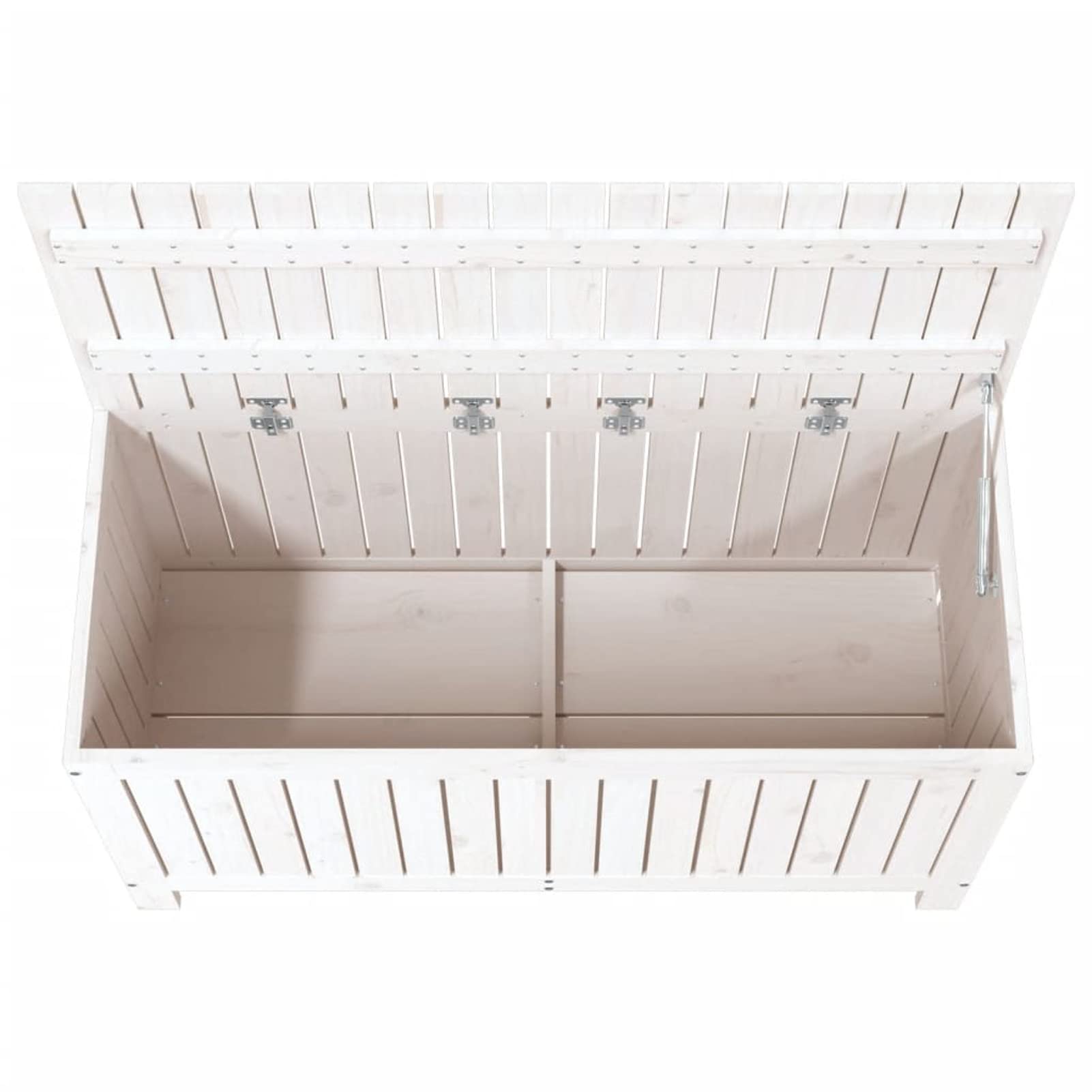 Rantry Mobile Contenitore da Giardino Bianco 115x49x60 cm Legno Massello Pino, Cassapanche e Bauli per Esterni, Armadio da Esterno, Porta Attrezzi da Giardino, Pouf da Esterno, Cassapanca da Esterno
