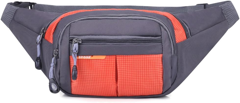 Multifunction Waist Bag with Spill-resistant Design.Big Fanny Pack/Cyclist/Outdoor Sports/Concealed Travel Wallet/Passport Holder/Money Belt/Travel Belt (Orange)