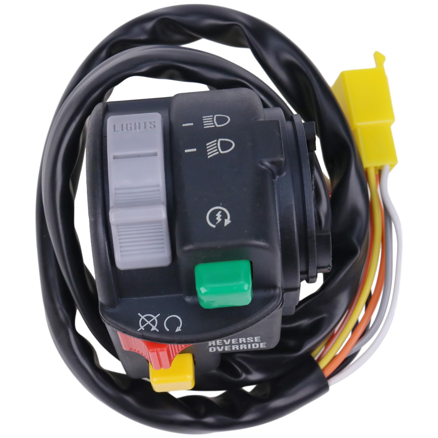 ATV Start Switch Left Handlebar Control Switch For Arctic Cat ATV - Start/ Stop, Headlight High/Low, Choke & Reverse Override - Fits 375, 400, 500, 650 V-2 Models Arctic Cat Headlight Control - Foto 13