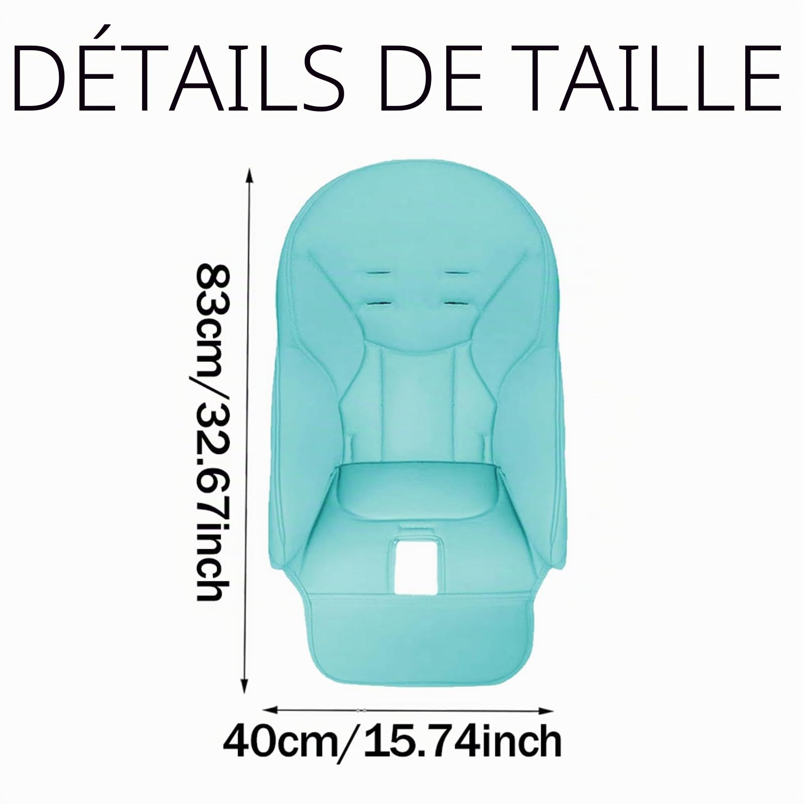 Hiseng Housse de Coussin pour Chaise Haute, Dessin Animé Coussin Chaise Haute Bébé Remplacement Universelle Housse de chaise de salle à manger PU pour bébé Housse Chaise Haute (40x83cm,Bleu foncé)