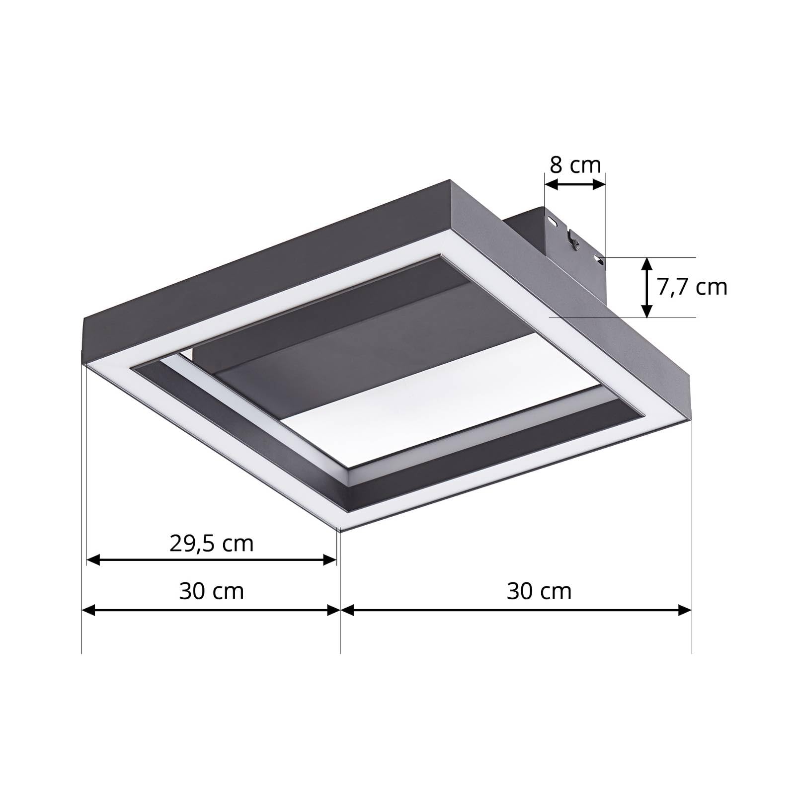 Lucande LED Deckenlampe dimmbar 30 cm, RGB Backlight wechselbare Lichtfarbe (2700-6500K) Fernbedienung App Steuerung Wohnzimmerlampe Smart Home
