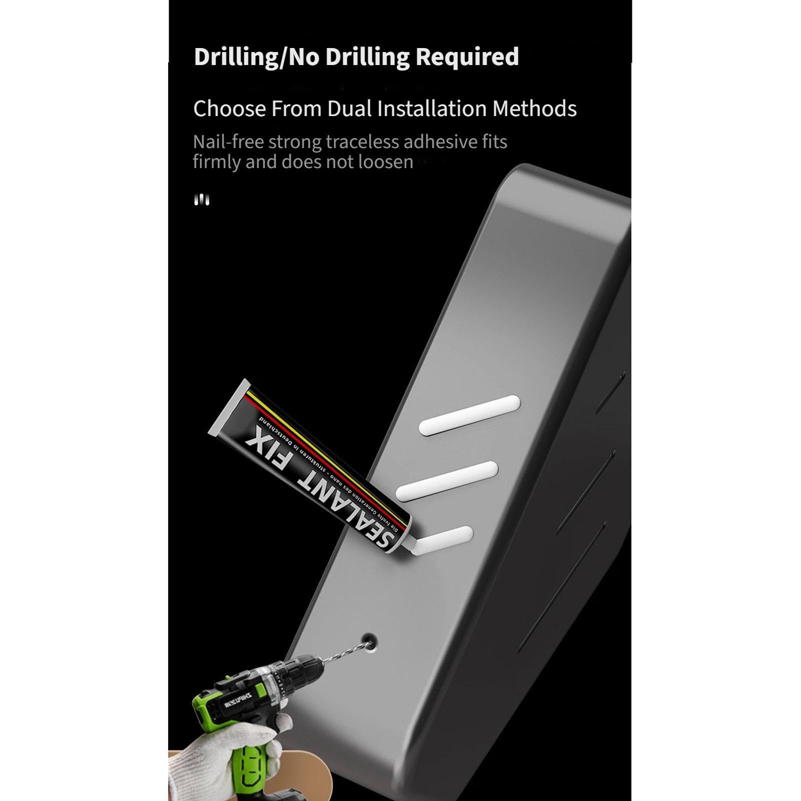 Étagère d'angle Douche Aluminium Spatial, Support Mural Triangulaire avec Crochets, Rangement Salle De Bain Antirouille À Drainage Creux(C,6)