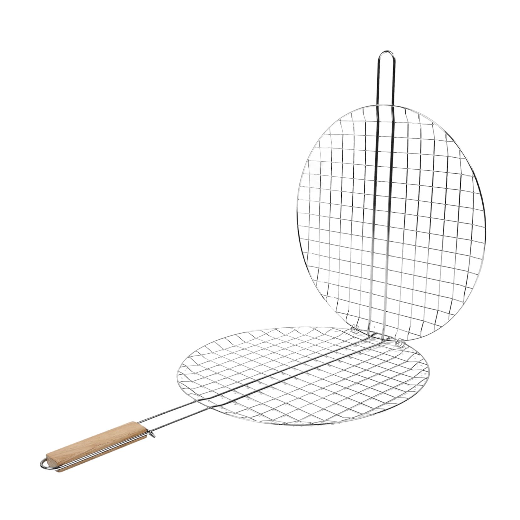 VANZACK Cooking Utensils Round Grill Basket for Outdoor Bbq Grill Rack Stainless Steel Fish Meat Vegetable Cooker Camping Picnic Essential