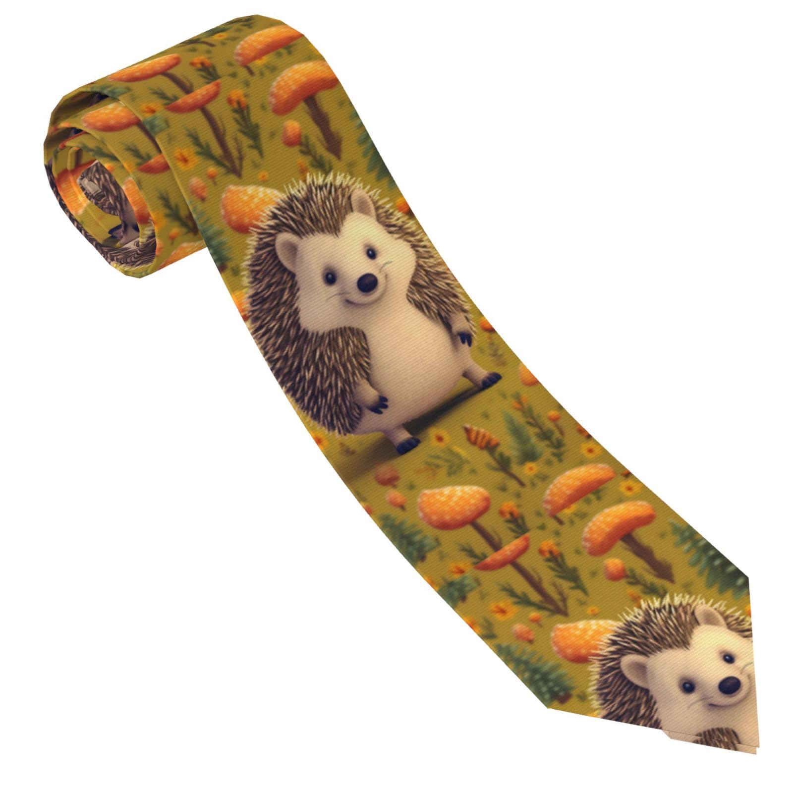Oudrspo Men's As Pic Necktie Classic Fashion Silk Tie Hedgehog Neck Ties Formal Occasion Business Ties