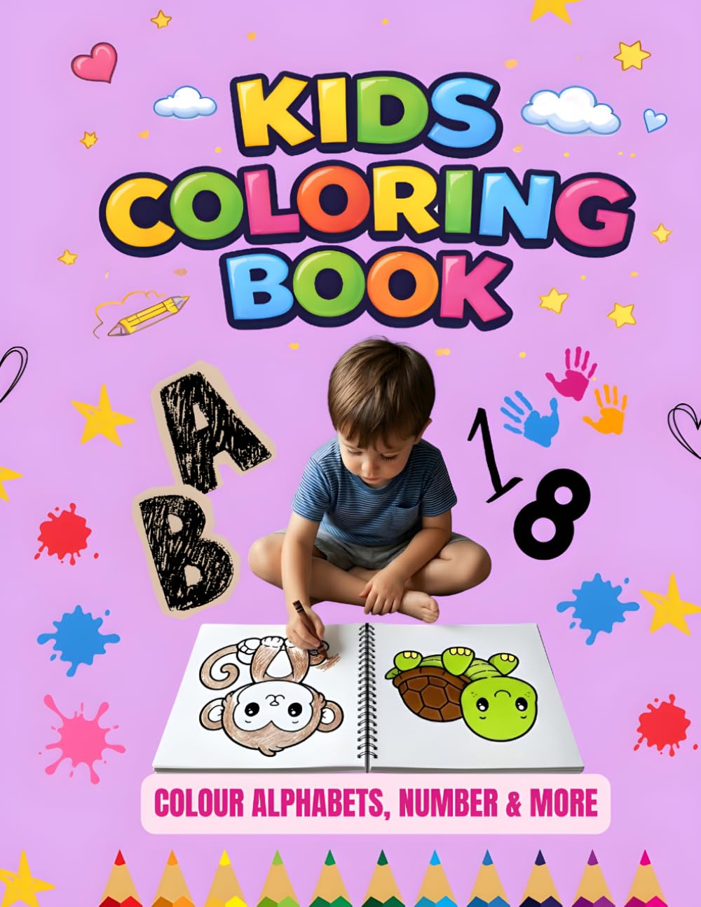 SMART KIDS COLORING BOOK: ALPHABETS, NUMBERS AND ANIMALS FOR COLOUR