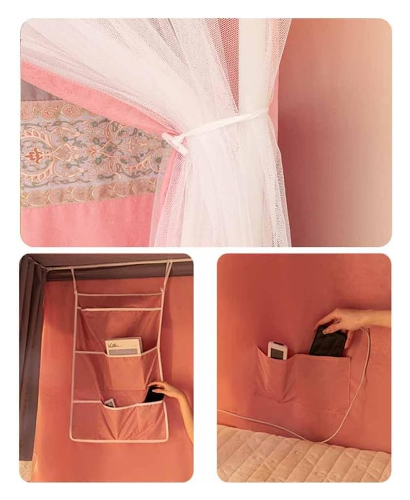Moskitonetz Bett 4-Pfosten-Bettvorhang, Mesh-Moskitonetz und Schattentuch, (Style 6)