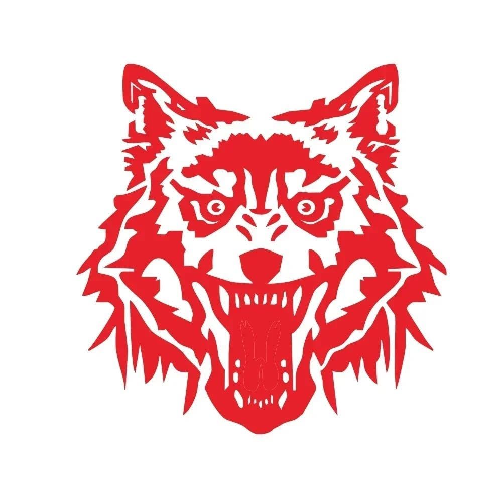 Wolf Totem Car Stickers Decorative Door Waist Line Hood Models Universal Waterproof Vinyl Decal Accessories(Red,L 50x50cm)