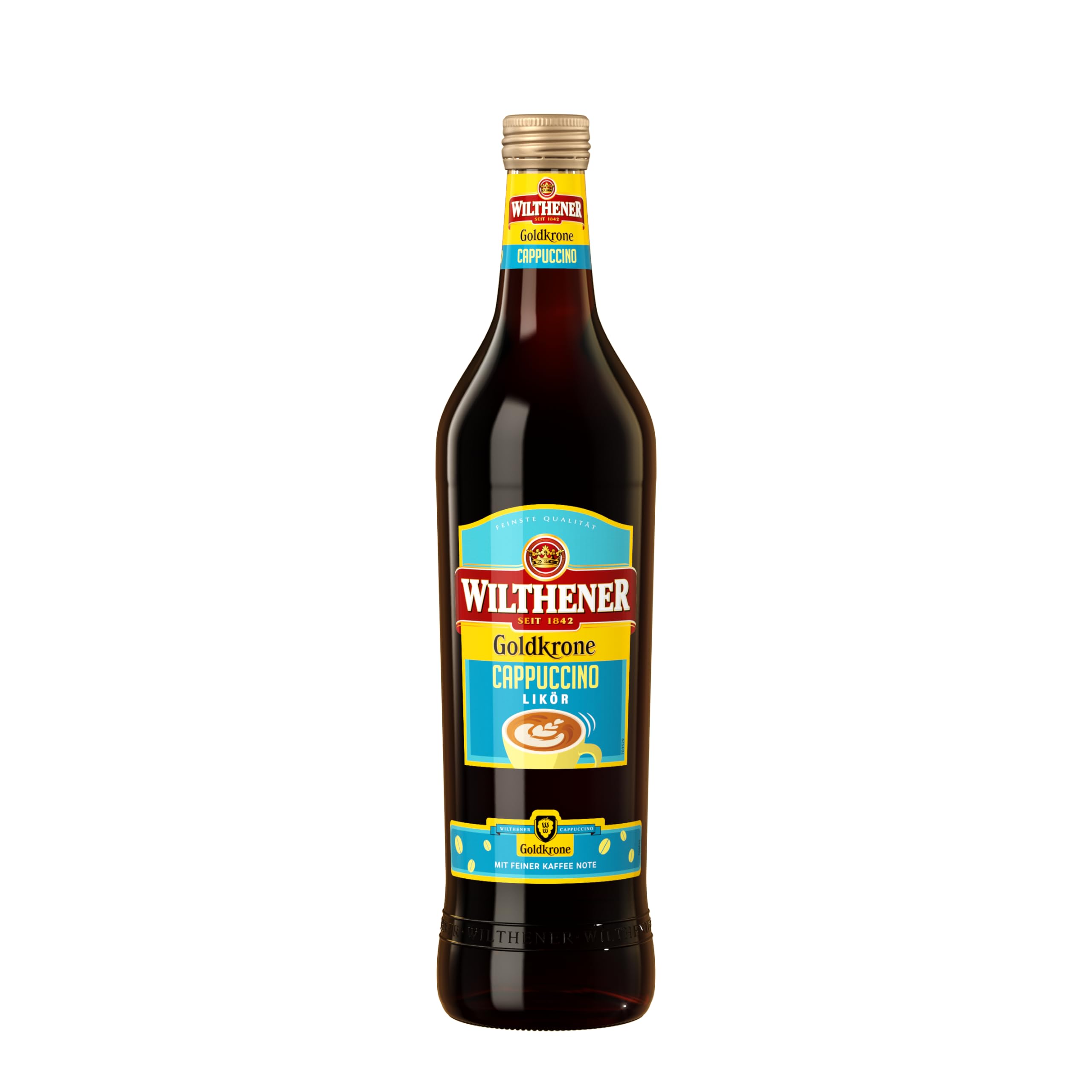 WILTHENER Goldkrone Cappuccino I Likör für Kaffee-Genießer I 28% vol. I 0,7 l (Packung mit 6)
