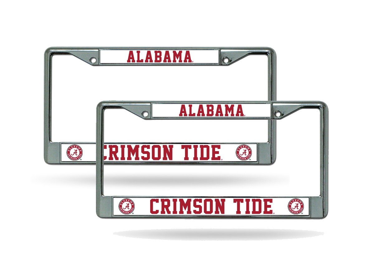 Rico Alabama Crimson Tide NCAA Chrome Metal (2) License Plate Frame Set