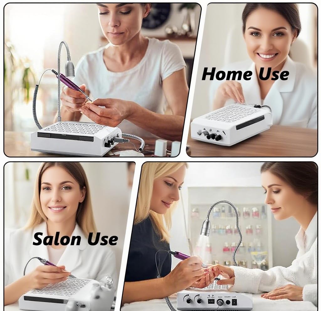 Elektrischer Nagelfräser, Professionell 4-in-1 Manikure- Pedikure-Set, mit 80W Absaugung & waschbarem Filter – 30.000 RPM Profi Nagelknipser mit LED-Lampe, für Pediküre & Maniküre