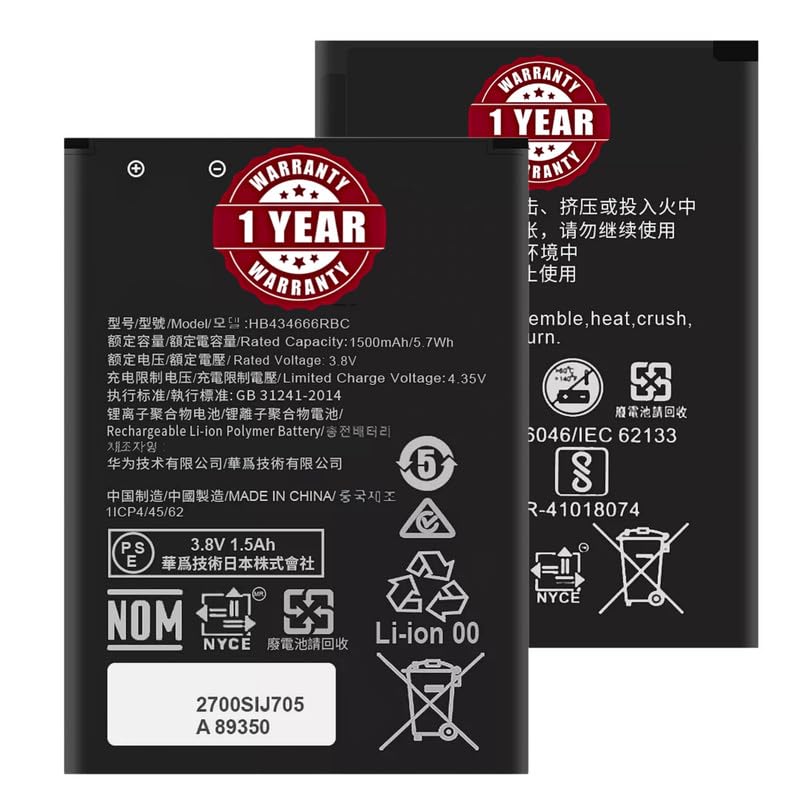 Image of Original HB434666RBC Battery for Huawei Airtel Wireless 4g Hotspot Router r216 Vodafone Huawei Router E5573 E5573S E5573s-32 E5573s-320 Battery - (1500mAh) - 365 Days Warranty