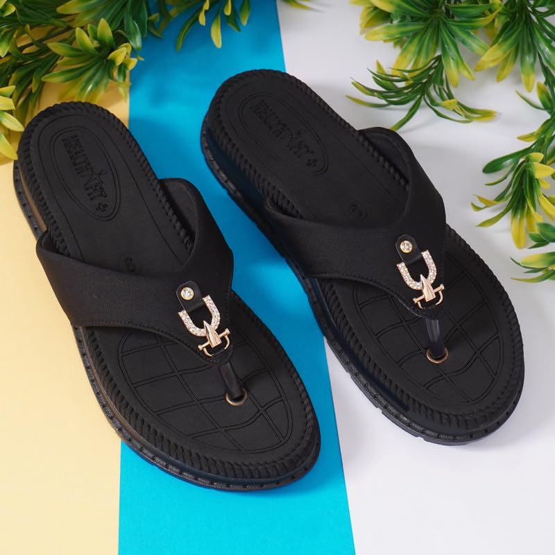 Image of HEALTH FIT Diabetic & Orthopedic with Super Extra Soft Ortho Care Anti-Skid Doubleu Flip-Flops for women Slippers /Doctor Chappal & Footwear HF329