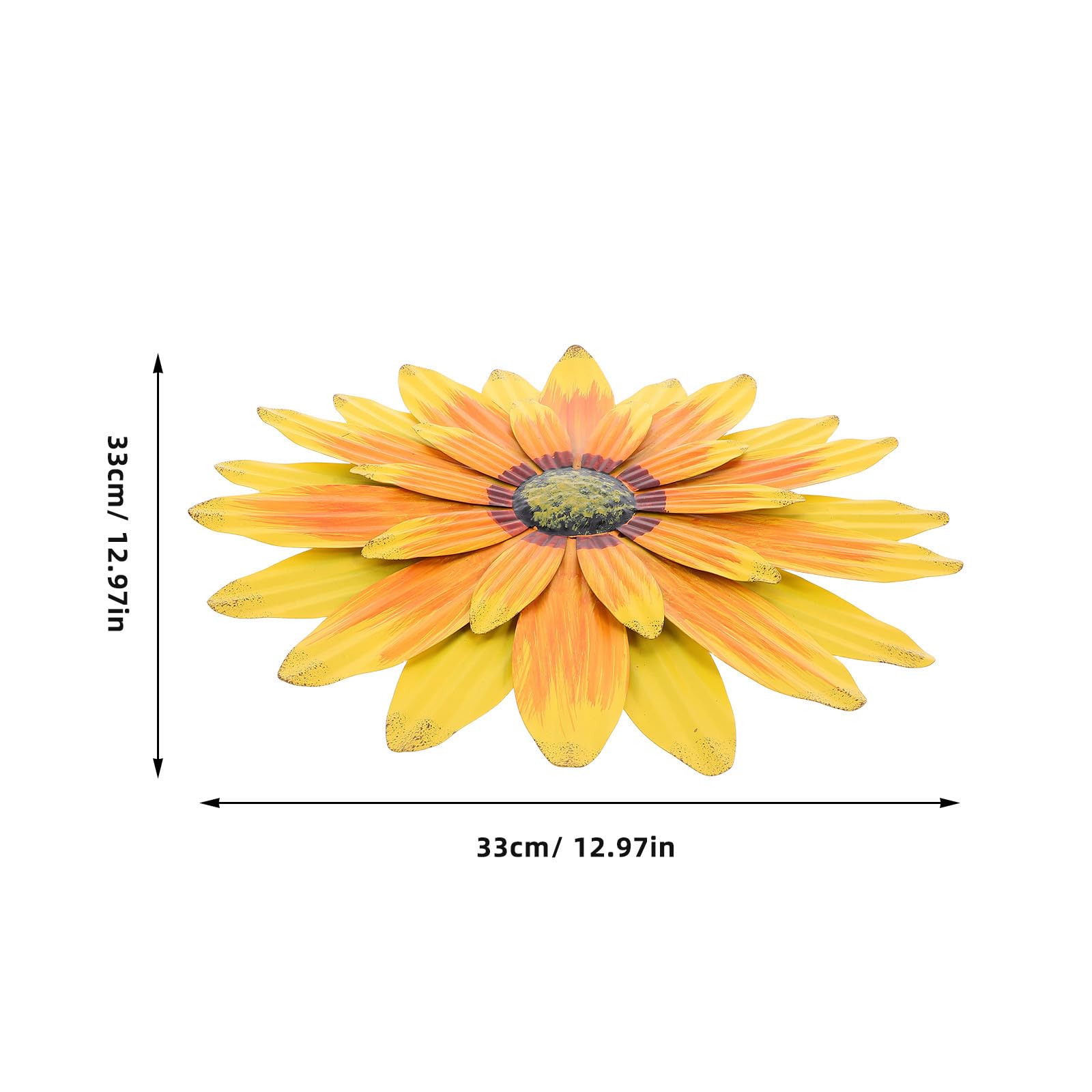 SUPVOX Decorazione da Parete in Metallo a Forma di Girasole, 13 Pollici, Scultura Floreale in Ferro di Grandi Dimensioni, Decorazione Rustica da Parete a Forma di Girasole per Cucina, Fattoria,