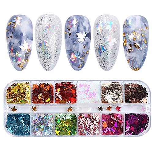 48 Farbe Nagel Pailletten Glitter, Nail Art Strassstein glitzer für gesicht körper glitzer, Shiny Gemischt Runde Dünne… – Bild 4